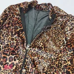 بادی زنانه مخملی پلنگی جلو زیپ دار