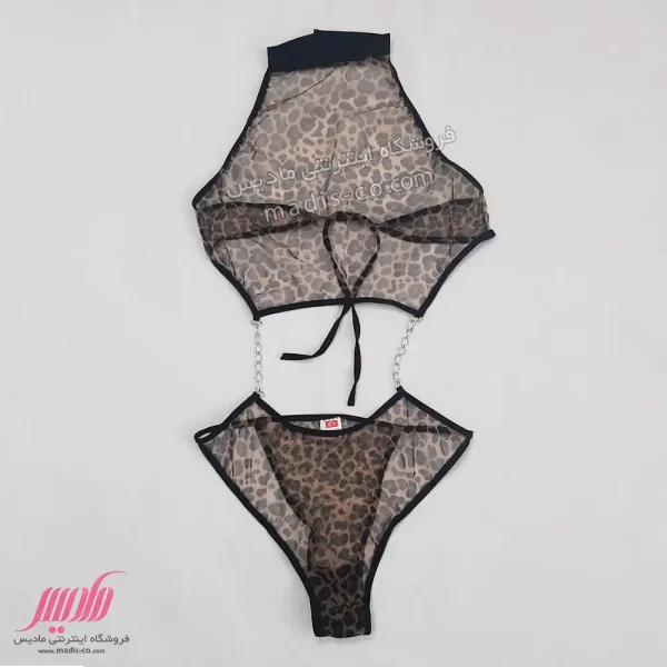 سرهمی زنانه توری جلو زنجیردار پلنگی