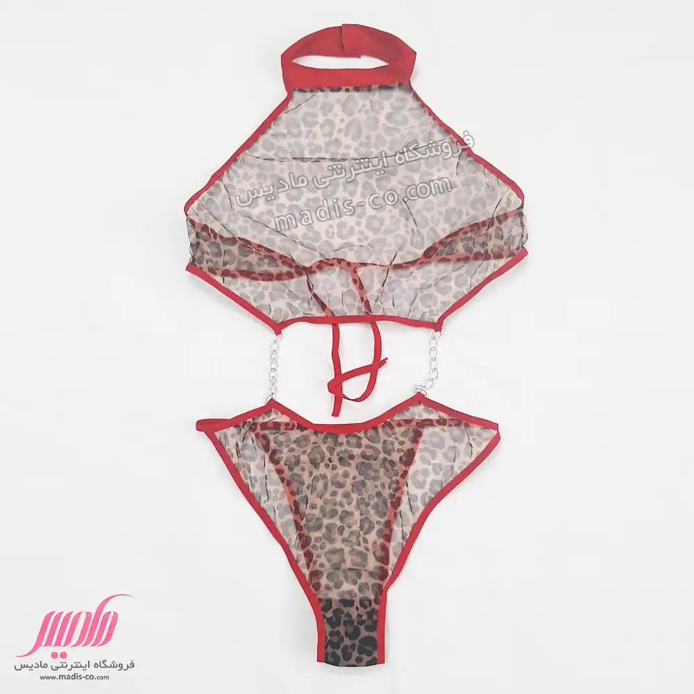 سرهمی زنانه توری جلو زنجیردار پلنگی